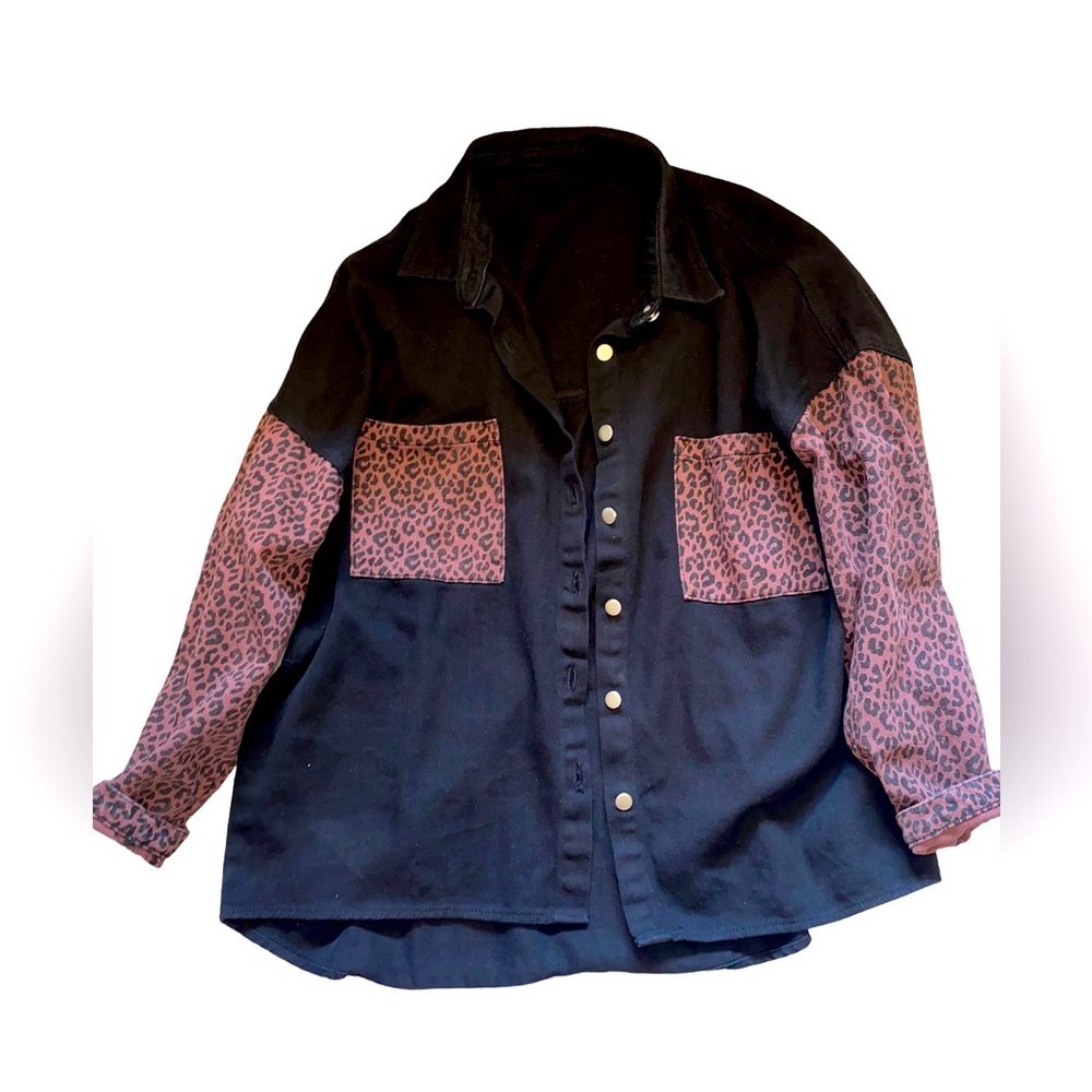Women’s Leopard and Black Shacket XL